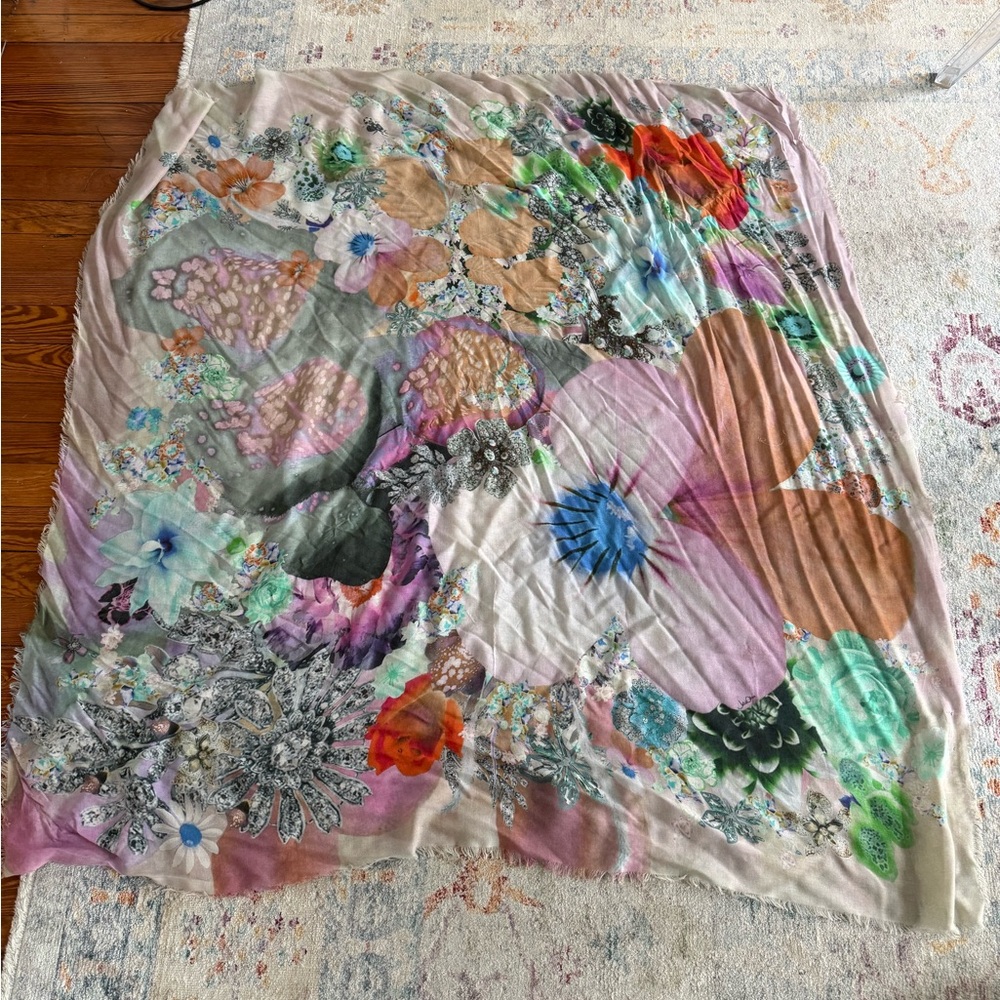 Jane Carr Pastel Floral Scarf